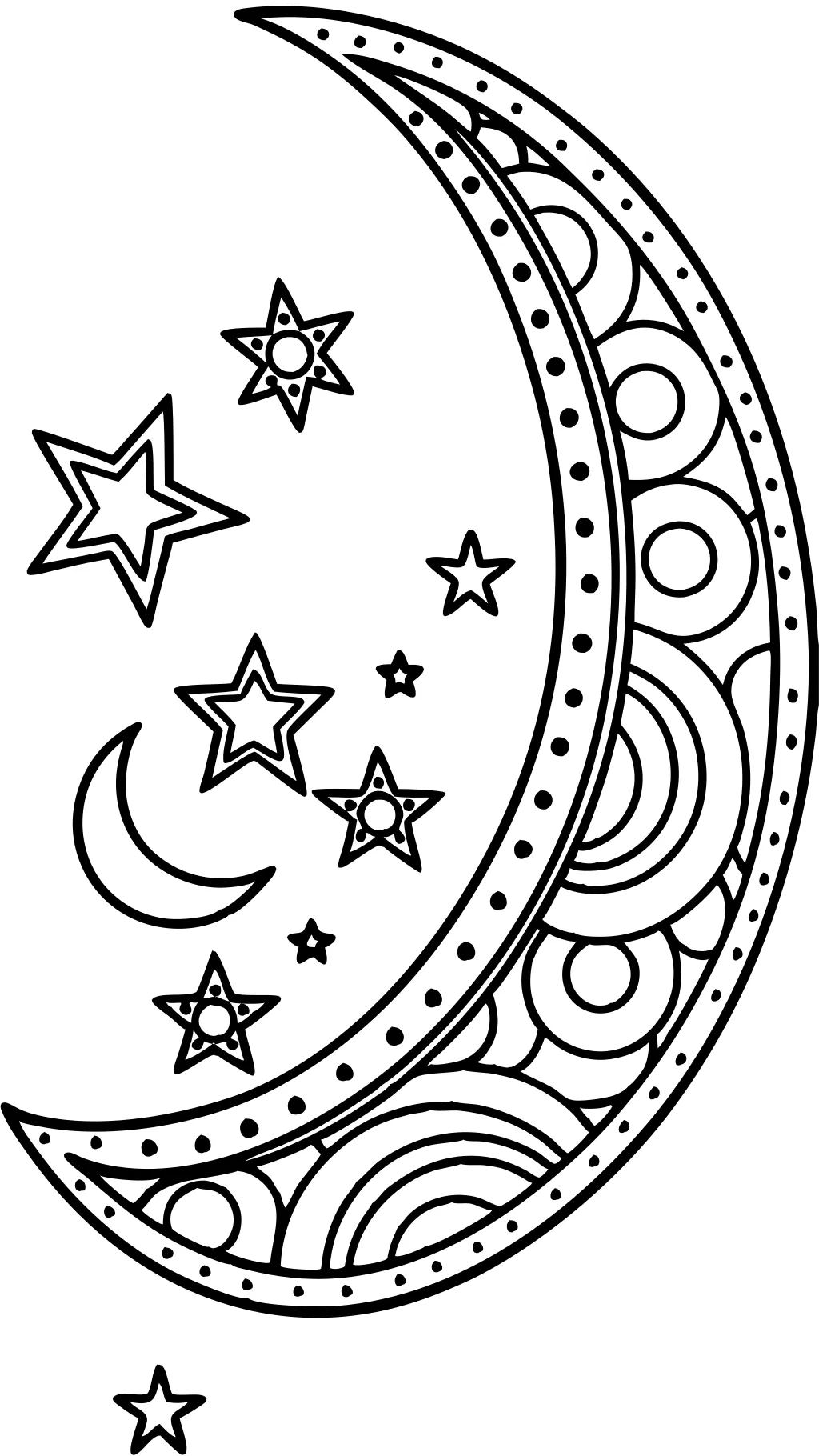 crescent coloring page